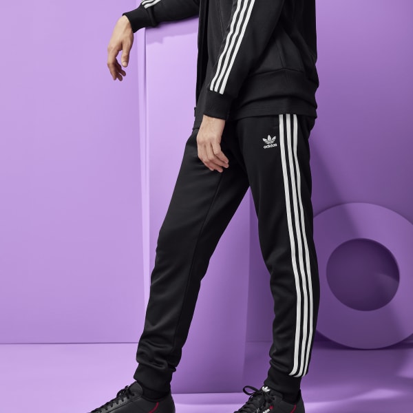 adidas sst track pants red mens
