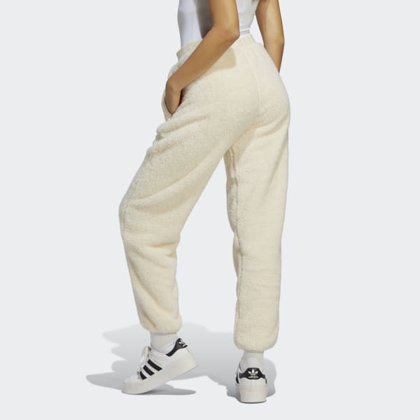 adidas Women's Lifestyle Essentials+ Fluffy Teddy Pants - Beige adidas US