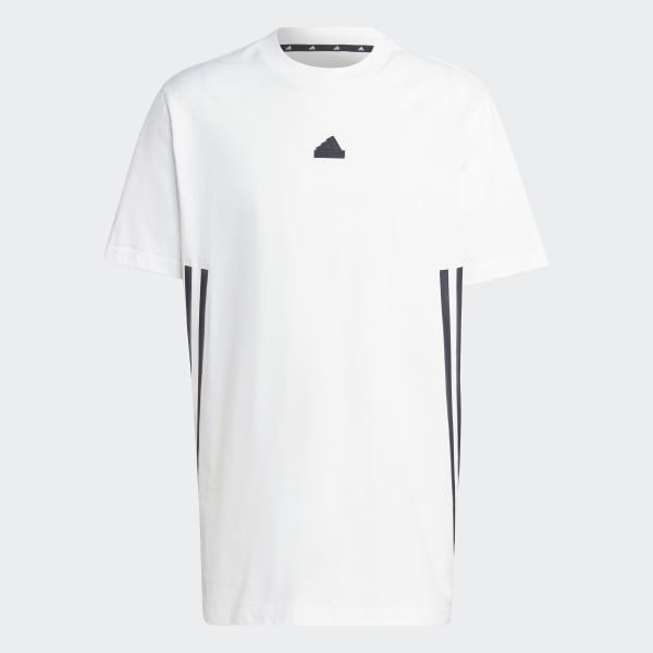 Adidas 3 stripes tee white sale