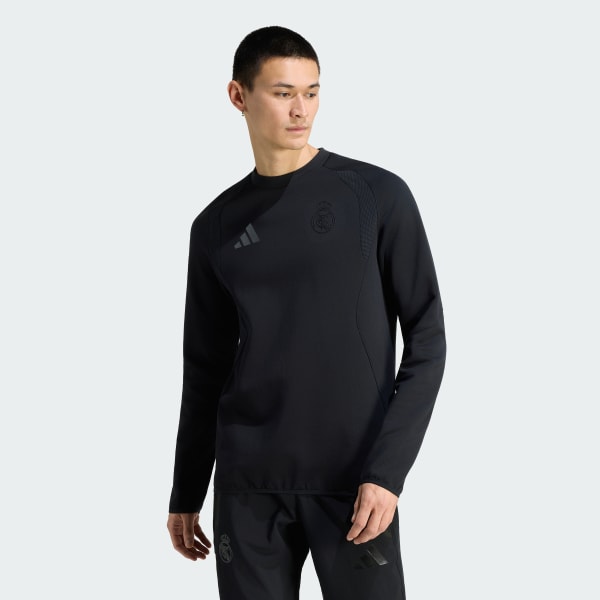 Black Real Madrid Tiro Travel Crew Sweatshirt