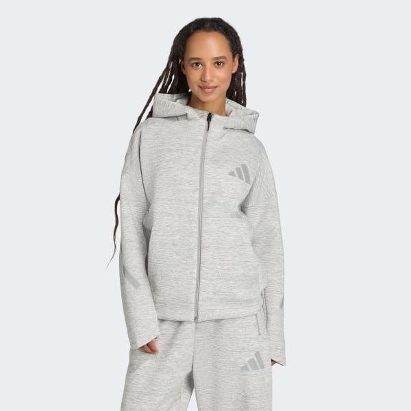 クシタニ　今期モデル　 プルアップパーカーグレー　S adidas Z.N.E.プレミアム フルジップ パーカー - グレー