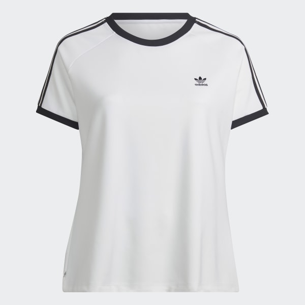 Branco T-shirt Justa 3-Stripes Adicolor Classics (Plus Size) KA107