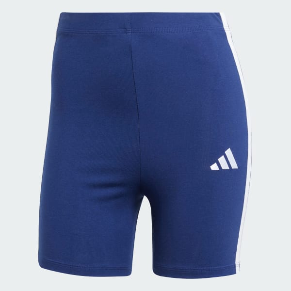Blue Essentials 3-Stripes High Waisted Biker Shorts