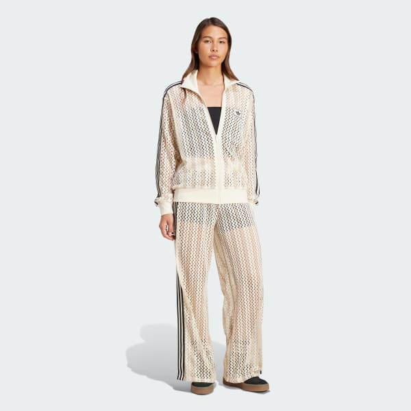 สีขาว เสื้อแทรค adidas Originals Summer Glow Firebird