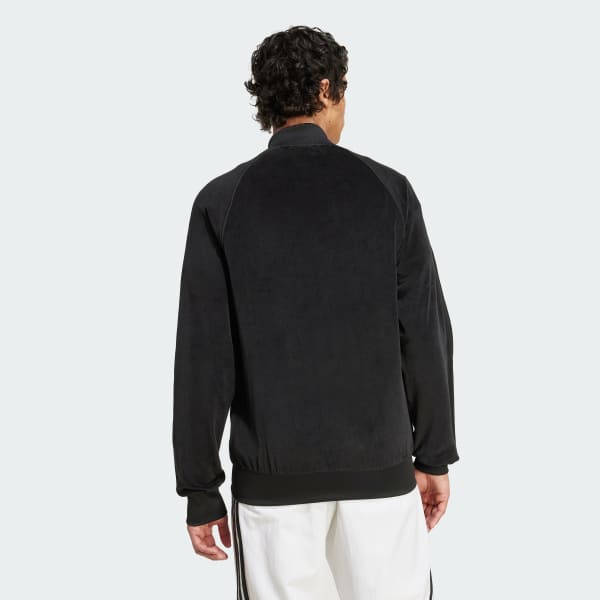Black SST Adicolor Velour Track Top