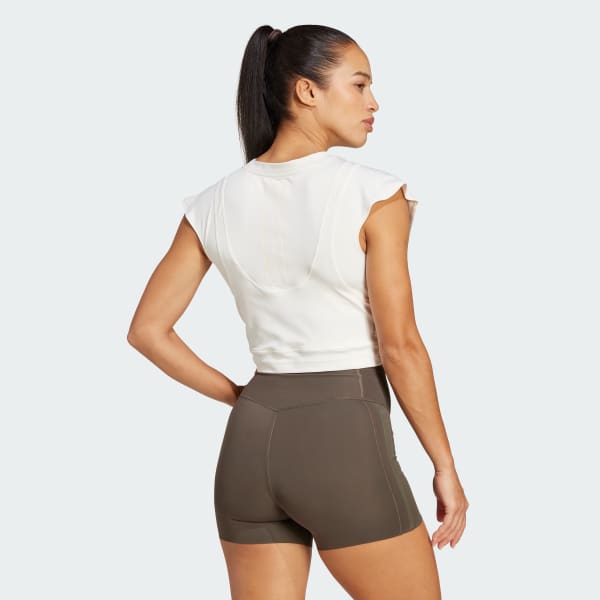 Branco Regata PrimeLift Boxy French Terry Três Listras