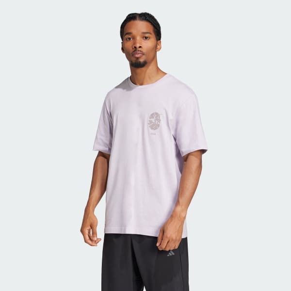 Roxo Camiseta Estampada Yoga Energized Sould Club