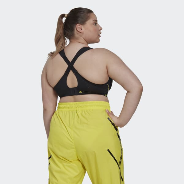 Preto Sutiã de Sustentação Elevada TruePace adidas by Stella McCartney (Plus Size) RP001
