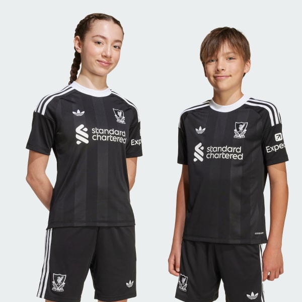 สีดำ เสื้อผู้รักษาประตูชุดที่สาม Liverpool FC 25/26 สำหรับเด็ก