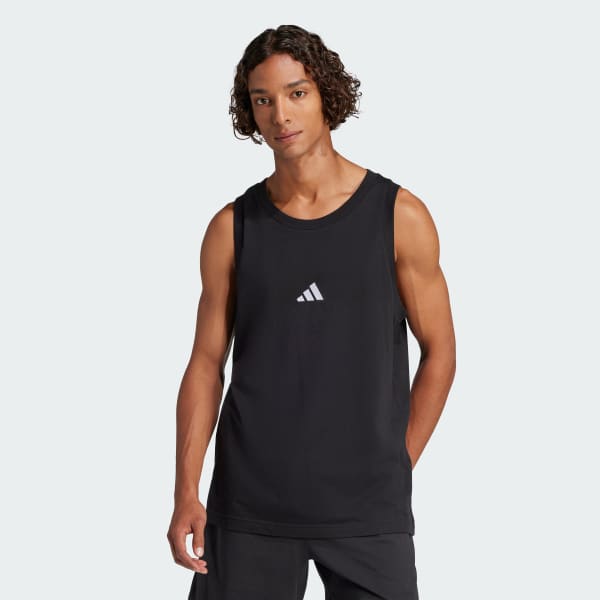 Black Essentials Small Logo Tank Top