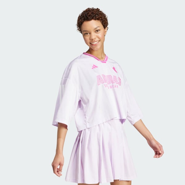 Paars Tiro Cut 3-Stripes Oversized Jersey