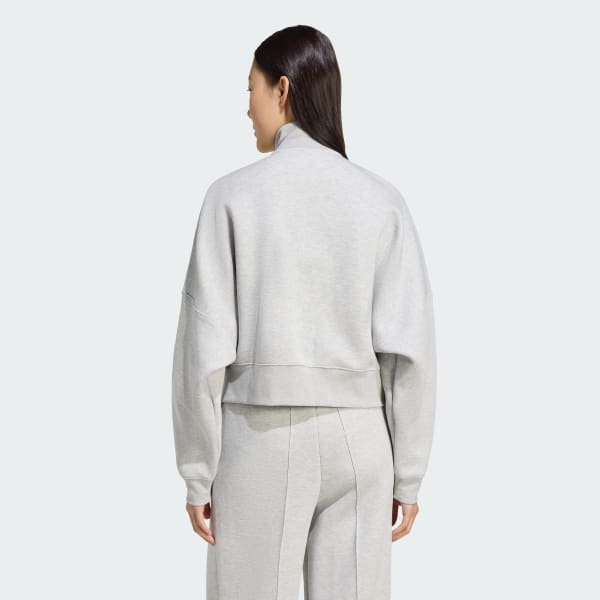 Grey Off Placed 3-Stripes Zip Up