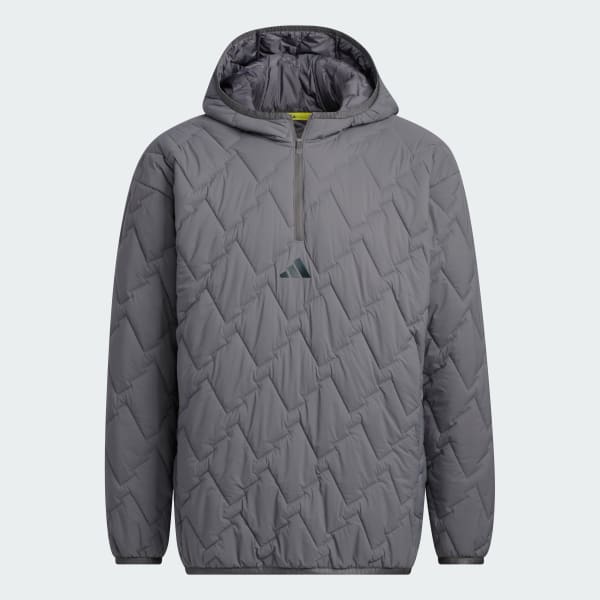 Grey 1/4 지퍼 패디드 풀오버 롱 슬리브