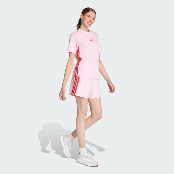 Rosado Shorts de algodón Essentials 3 Tiras