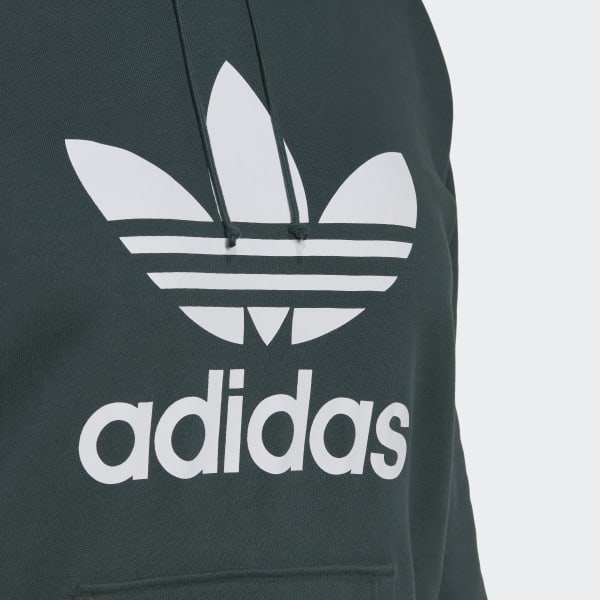 Vert Sweat-shirt à capuche Trefoil (Grandes tailles) IXZ98