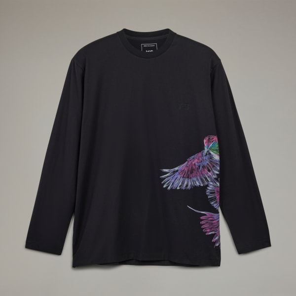 adidas Y-3 Graphic Long Sleeve Tee - Black | Free Shipping