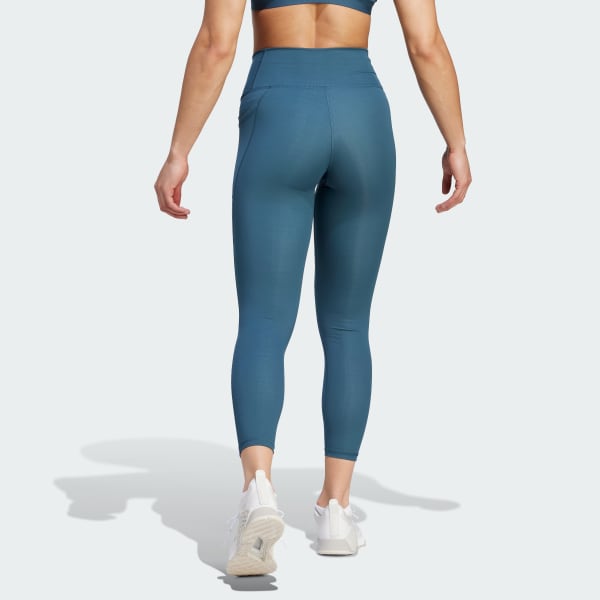 Adidas Women’s Optime Flower Superher Training 7/8 Tights HH9087 Craft Blue