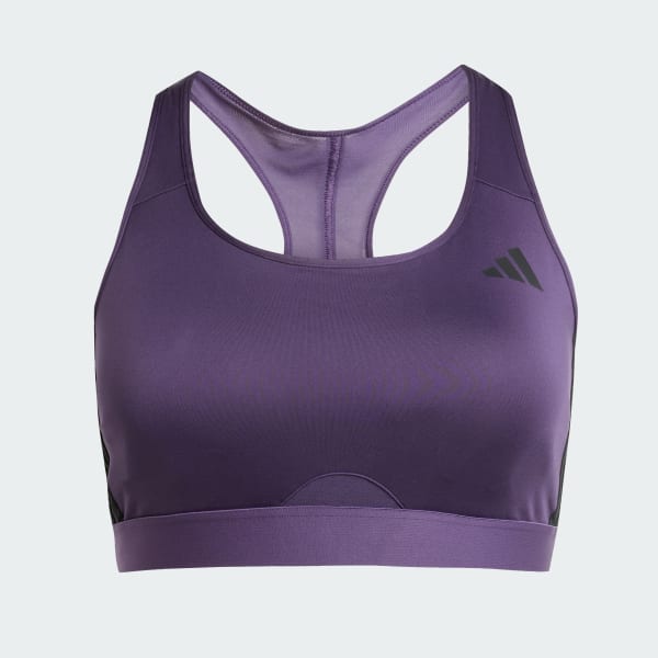 Purple Powerreact Train Medium-Support 3-Stripes Bra