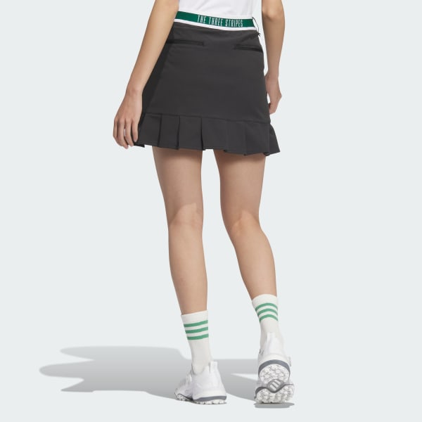 Black 4-Way Stretch Back Pleated Skirt