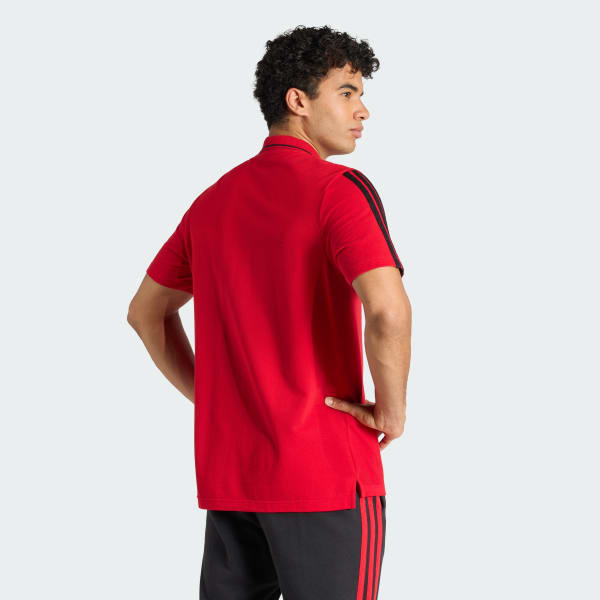 Rojo Polo con cuello con el ADN de Perú