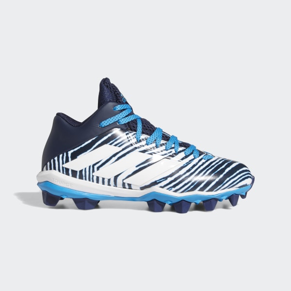 navy blue and white football cleats