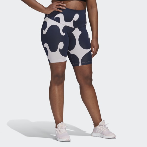 Lila Marimekko Rib Knee-Length Short Tights (Plus Size) CK082