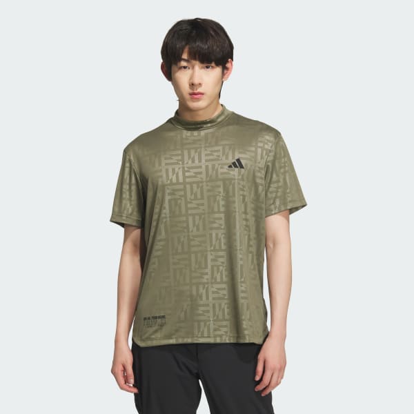Green adidas Golf Emboss Short Sleeve Polo Shirt