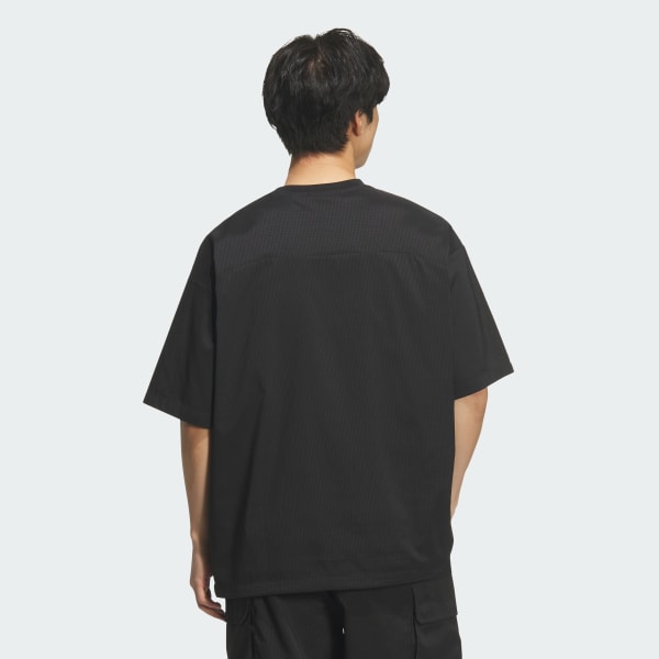 ブラック シティテック ルーズフィット ドットエア ブリーザブル ウーブン半袖Tシャツ