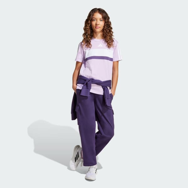 Roxo Camiseta Seasonal Essentials Tiberio Três Listras Infantil