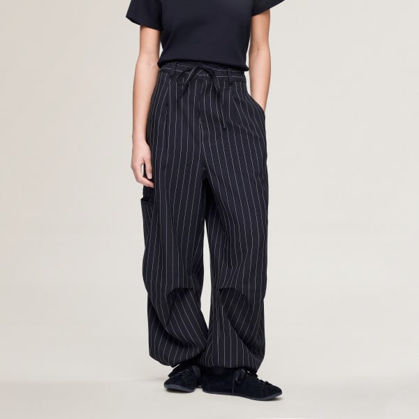 Black Y-3 PINSTRIPE UT STRAIGHT LEG Trousers