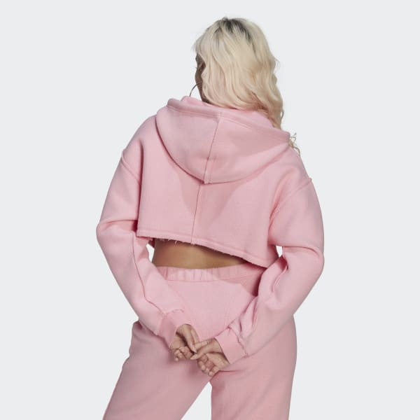 Pink Crop Full-Zip Loungewear hættetrøje CC395