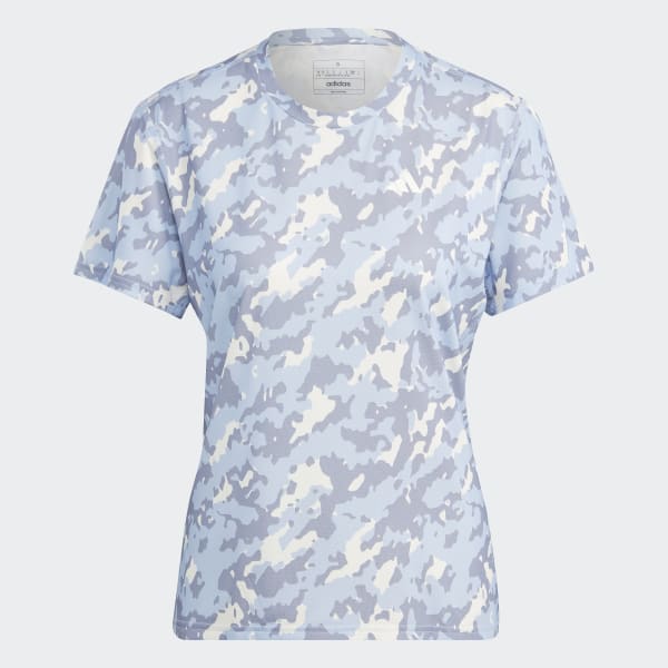 Blauw Own the Run Camo Running T-shirt