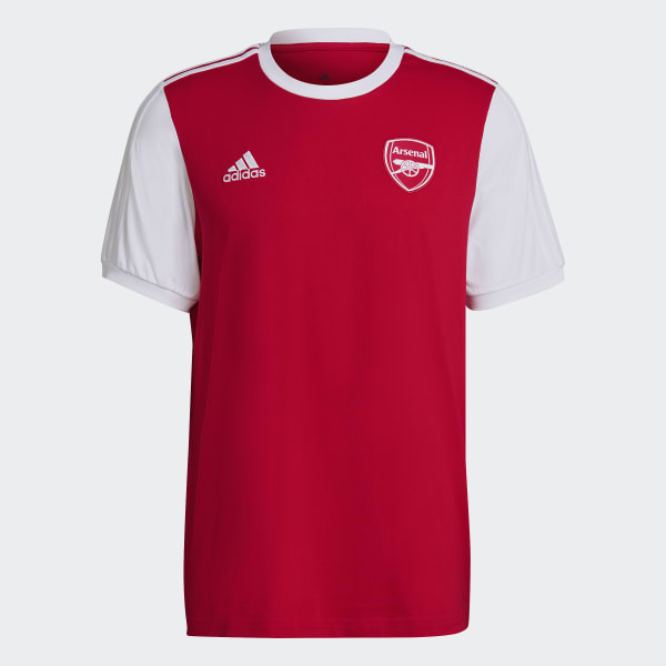 Rot FC Arsenal 3-Streifen T-Shirt C7162