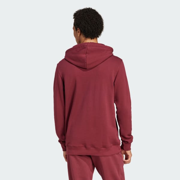 Burgundy Trefoil Essentials Hoodie French Terry