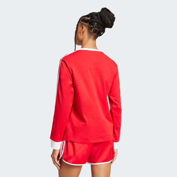 adidas Adicolor 3-Stripes Regular Long Sleeve Tee - Red