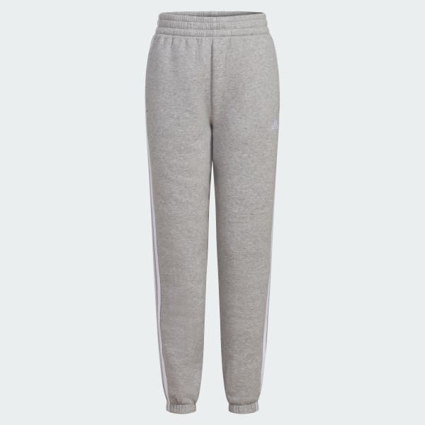 adidas 3-Stripes Cotton Fleece Joggers - Grey | Free