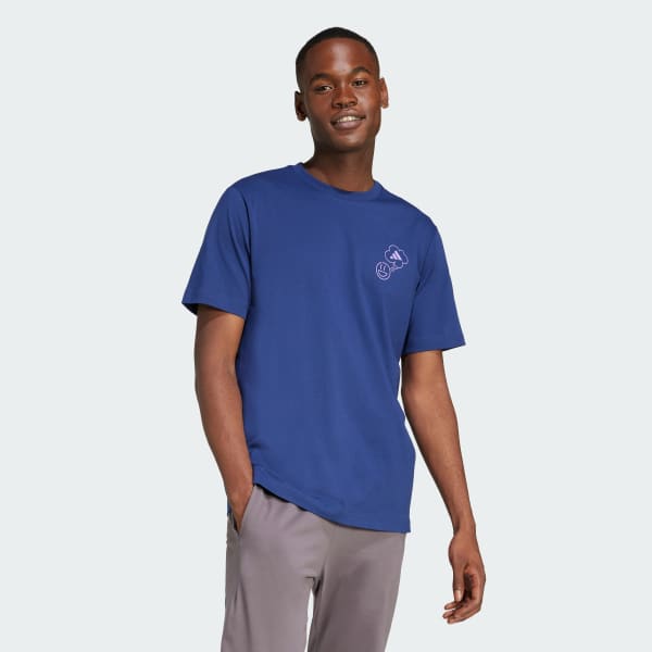 Blue Lounge Verbiage Circle Graphic Tee