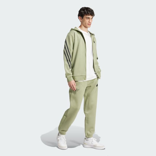Gronn Future Icons 3-Stripes Full Zip Hettegenser