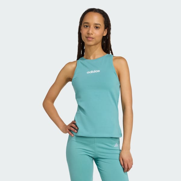 Turquesa Regata Algodão Essentials Linear Slim