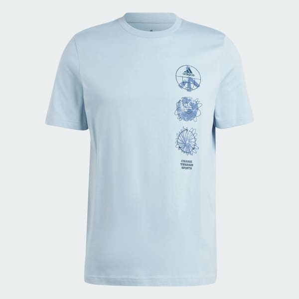 สีน้ำเงิน เสื้อยืด adidas Sportswear Change Through Sports Triple