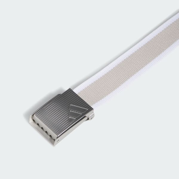 Hvid Reversible Striped Webbing Bælte