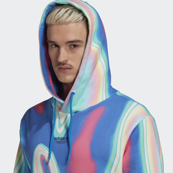 Blau Hyperreal Allover Print Hoodie ZJ797