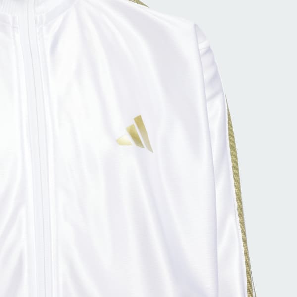 ホワイト STADIUM GOLD ルーズフィット トリコット ウォームアップ ジャケット キッズ