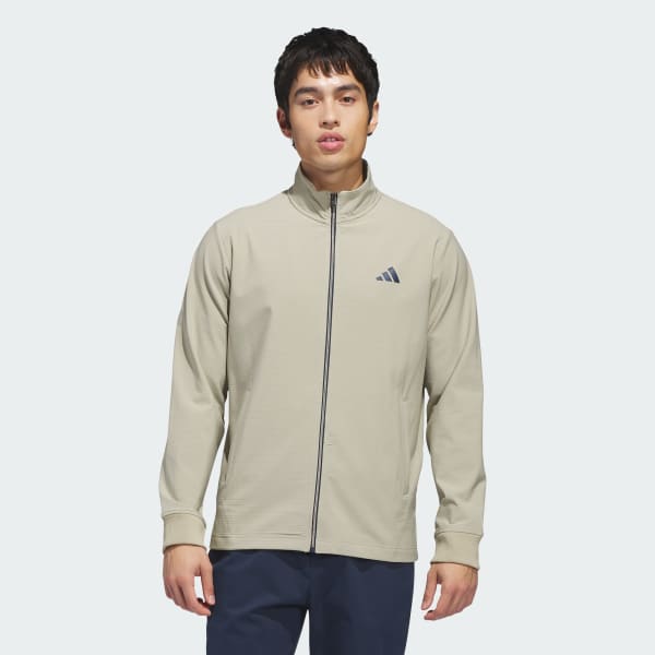 Brown Ultimate365 Textured Woven Full-Zip Jacket
