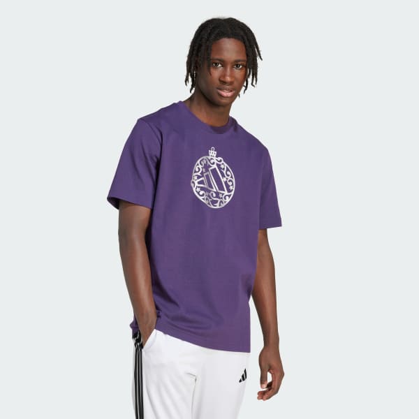 Violeta Playera Graphic Holiday Metalizada