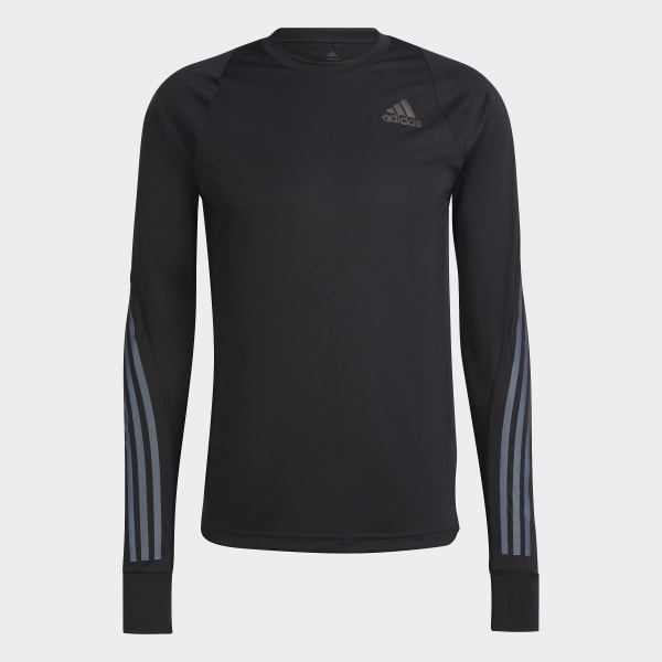 - | adidas US Tee Icon Men\'s Sleeve 3-Stripes | Full Reflective Long adidas Black Run Running