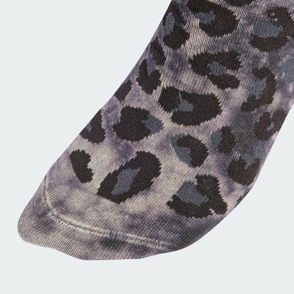 Cinza Meias Leopard Crew 2 Pares
