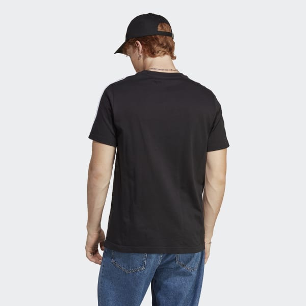 Zwart Essentials Single Jersey 3-Stripes T-shirt