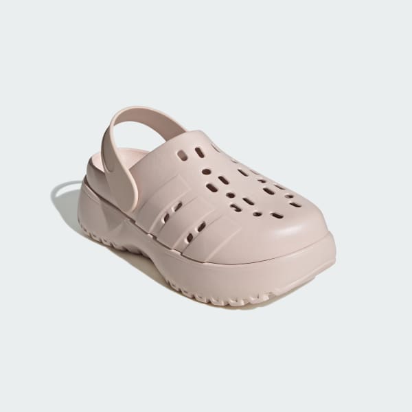 Beige Adilette Platform Clogs