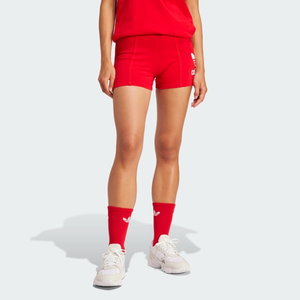 adidas Adicolor Trefoil Short Leggings - Red, Women's Lifestyle